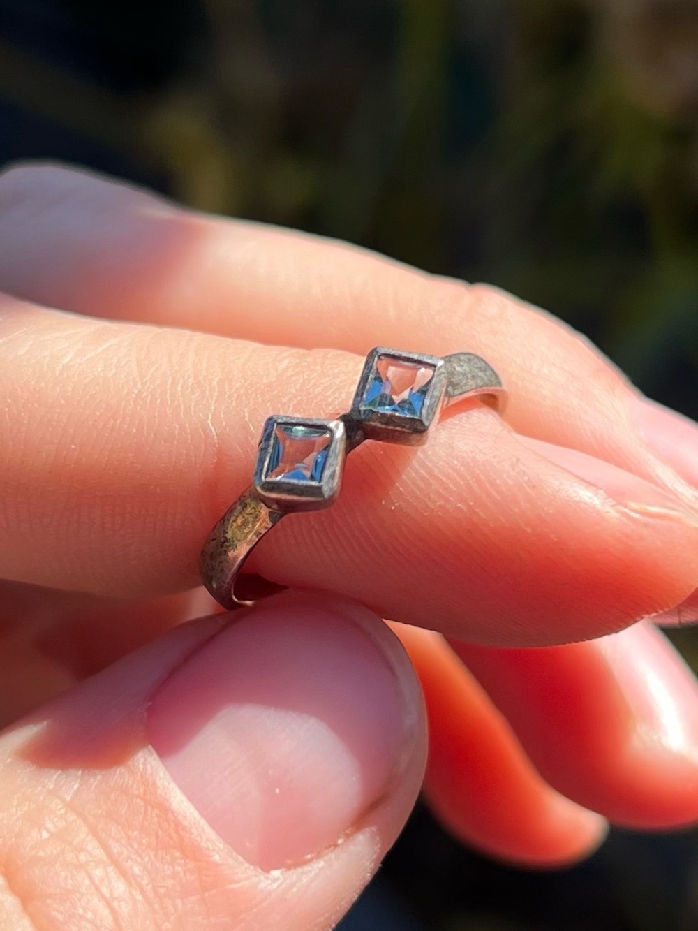 Sterling Silver Two Stone Ring